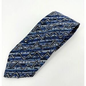 Missoni Cravatte Tie Mens‎ Blue Geometric 100% Silk Necktie Made Italy NEW
